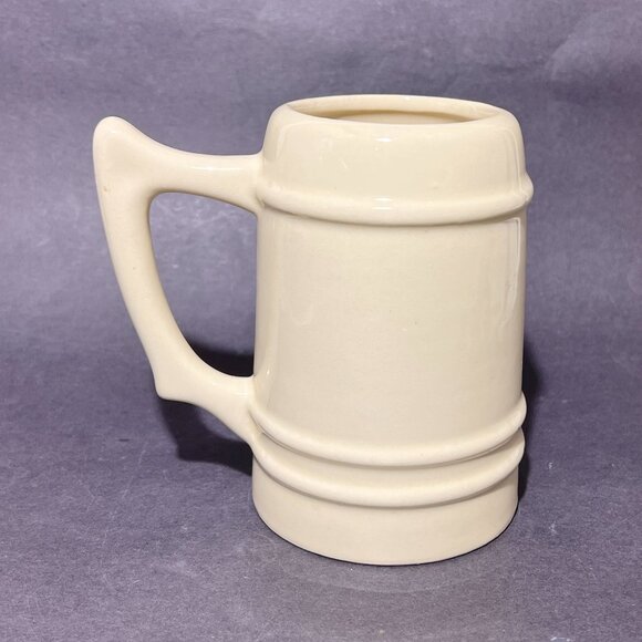 Vtg Schaefer Ceramic Pottery Beer Stein Mug Wheeling Ivory Barware Souvenir 50s - Picture 5 of 15